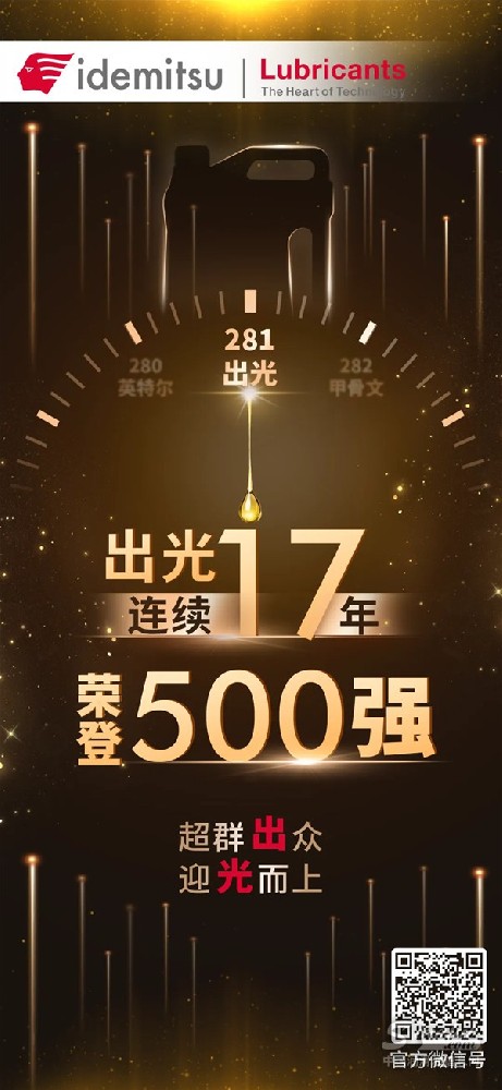 出光連續(xù)17年，500強！