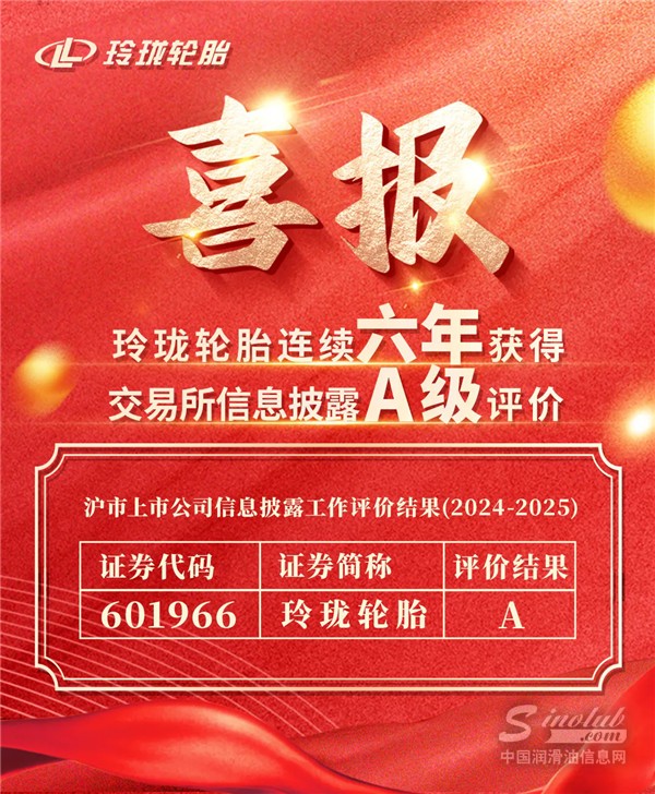 玲瓏輪胎連續(xù)六年榮獲上交所信息披露最高評(píng)級(jí)A級(jí)