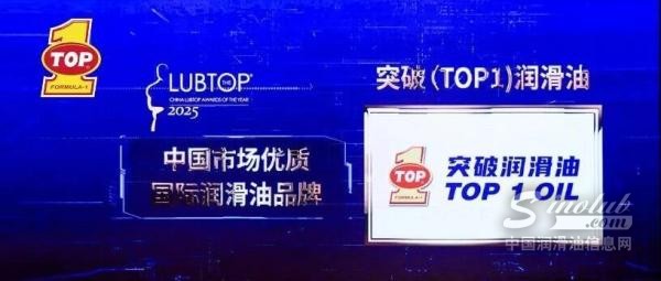五連冠！突破（TOP1）潤滑油再獲“LubTop2025”年度大獎
