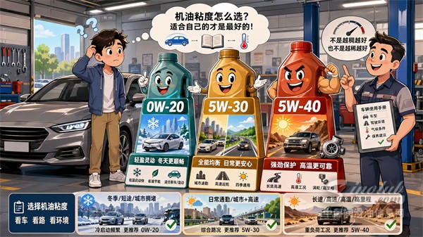 機(jī)油粘度0W-20、5W-30、5W-40怎么選？不同車型差別很大