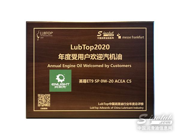 實至名歸！英萊殼喜獲 “LubTop2020 年度受歡迎汽機油獎”！