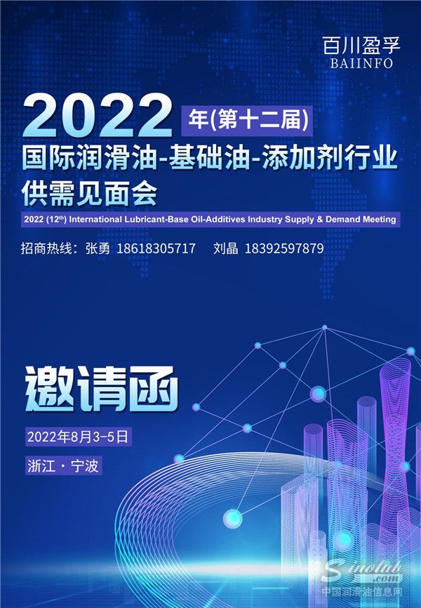 百川盈孚2022年（第十二屆）中國潤滑油-基